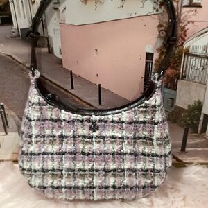 Tory Burch Plaid Tweed Small Shoulderbag
